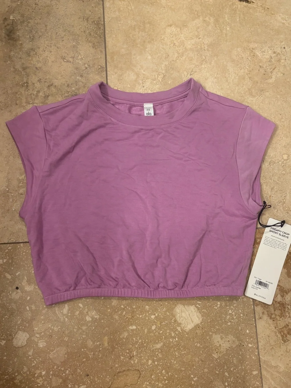 Alo Dreamy Crop Tee - Lavender XS